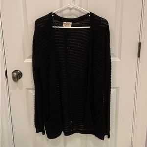 black woven cardigan